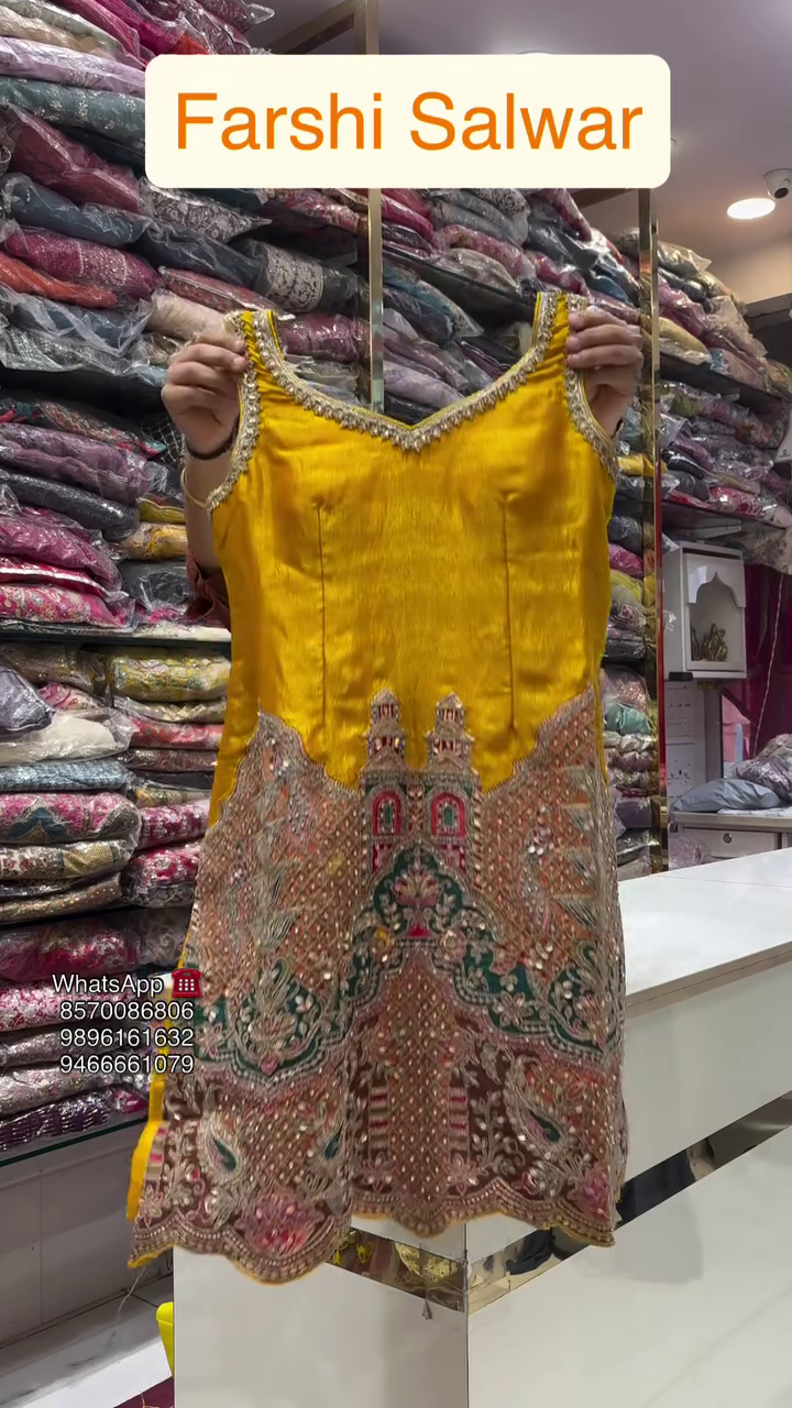 yellow blue pink haldi mehendi Shrug dress - Image 8