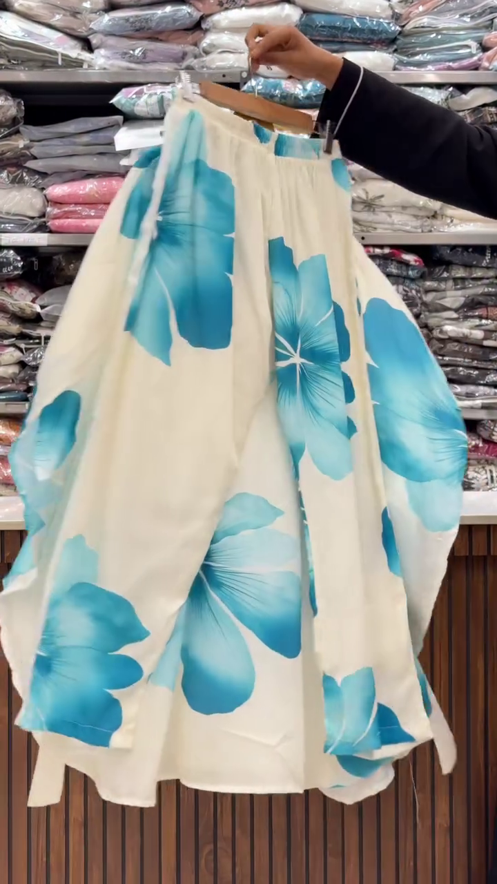 Stylish White Blue Floral Kaftan - Image 10