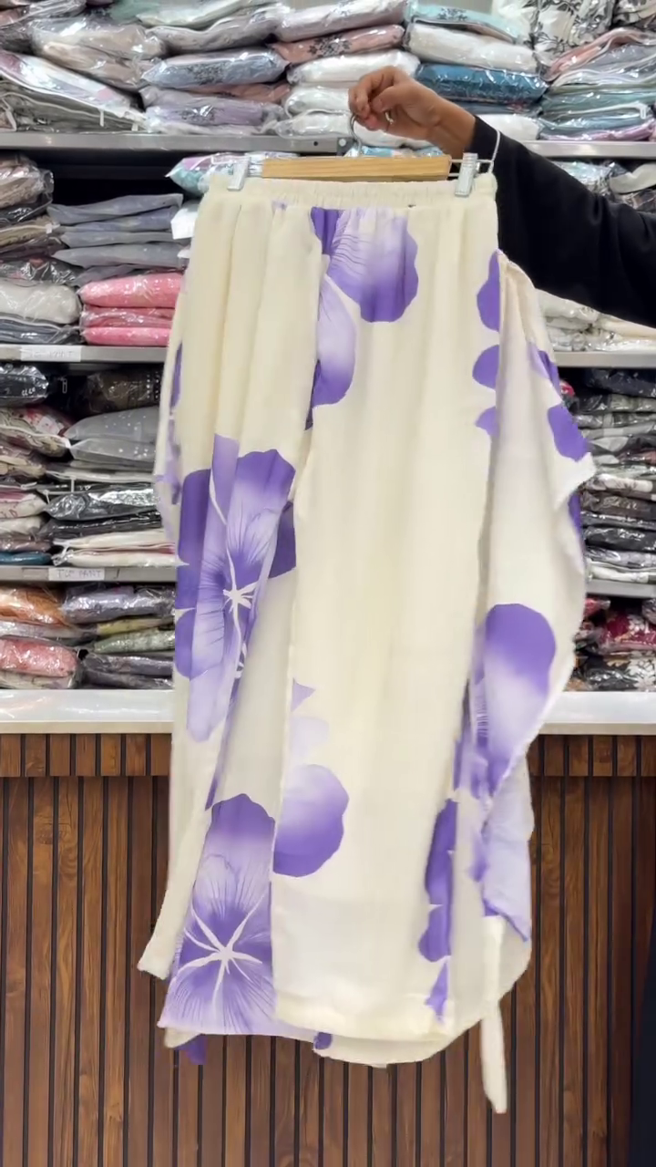 Stylish White Blue Floral Kaftan - Image 3
