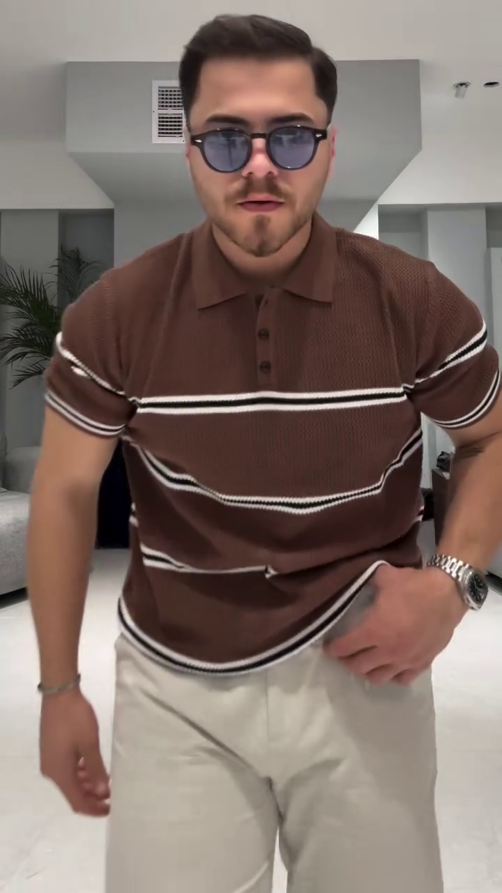 Men's 100% Cotton Regular Fit Striped Half Sleeve Polo T Shirts Plus - Image 4