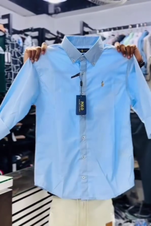 Button Down Collar Knit Cotton Oxford Shirt