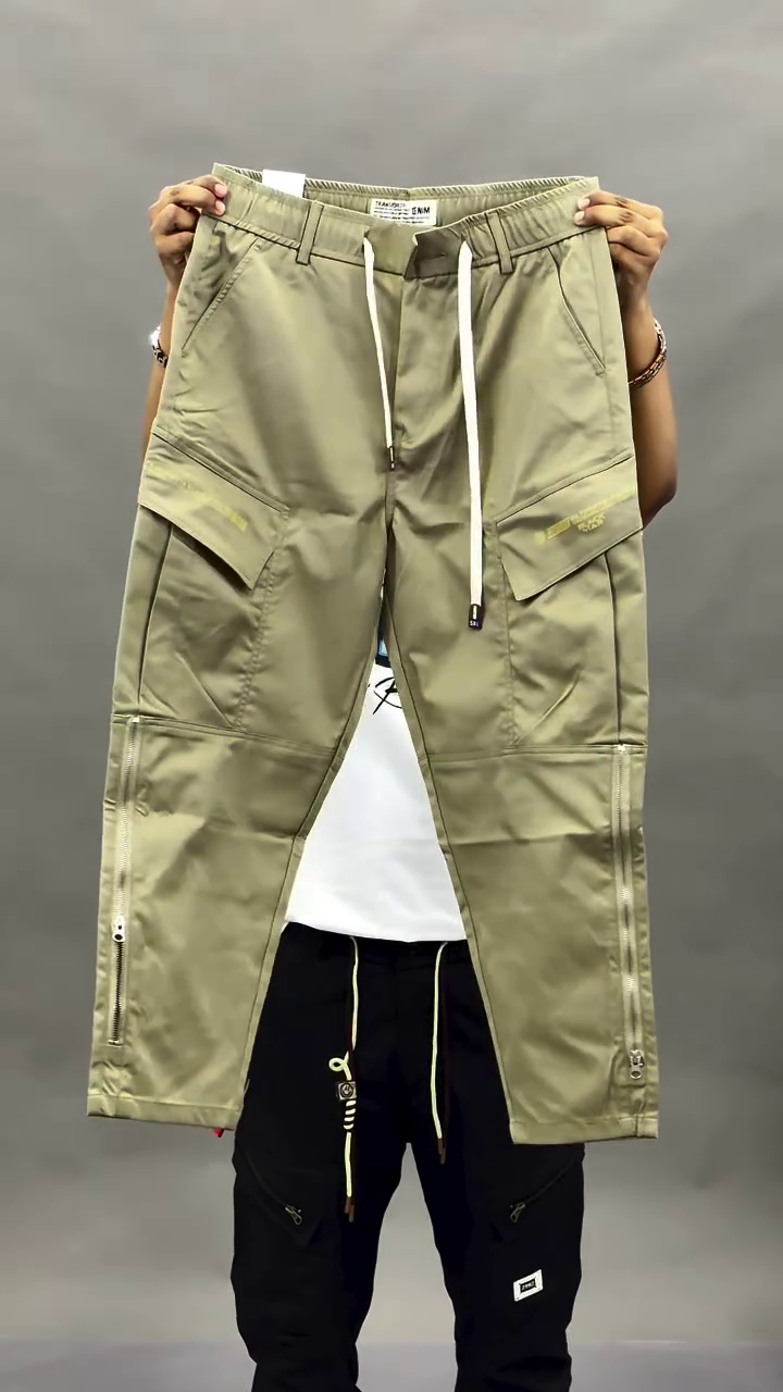 Men Beige Cargos Trousers
