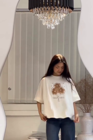 The Lifestyle Co Printed 100% Cotton Oversized Fit T-Shirt