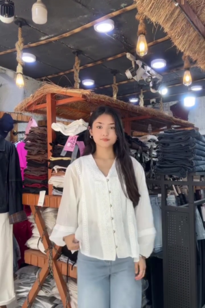 Women Semi Sheer Casual Shirt